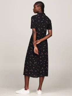 Sukienki*Tommy Hilfiger Sukienka Midi W Kwiaty BLACK MOUNTAIN FLORAL