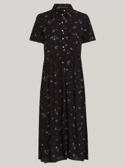 Sukienki*Tommy Hilfiger Sukienka Midi W Kwiaty BLACK MOUNTAIN FLORAL