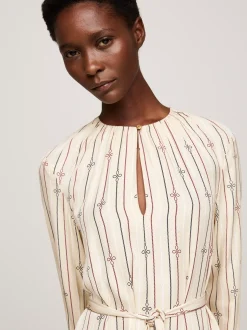 Sukienki*Tommy Hilfiger Sukienka Mini MULTI ROPE KNOT STP/ COUNTRY IVORY