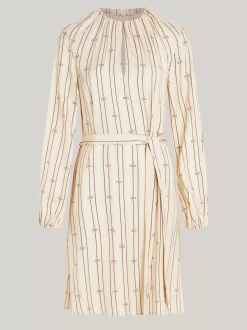 Sukienki*Tommy Hilfiger Sukienka Mini MULTI ROPE KNOT STP/ COUNTRY IVORY