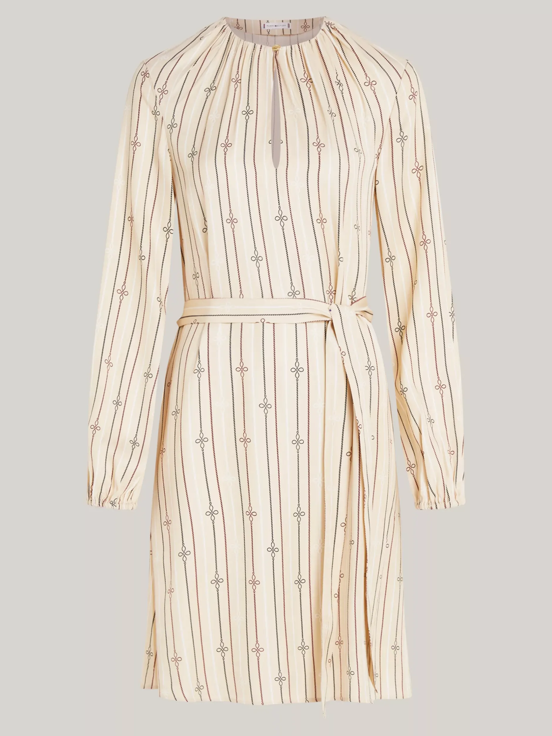 Sukienki*Tommy Hilfiger Sukienka Mini MULTI ROPE KNOT STP/ COUNTRY IVORY