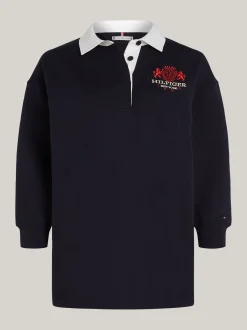 Sukienki*Tommy Hilfiger Sukienka Mini O Luźnym Kroju W Stylu Rugby DESERT SKY