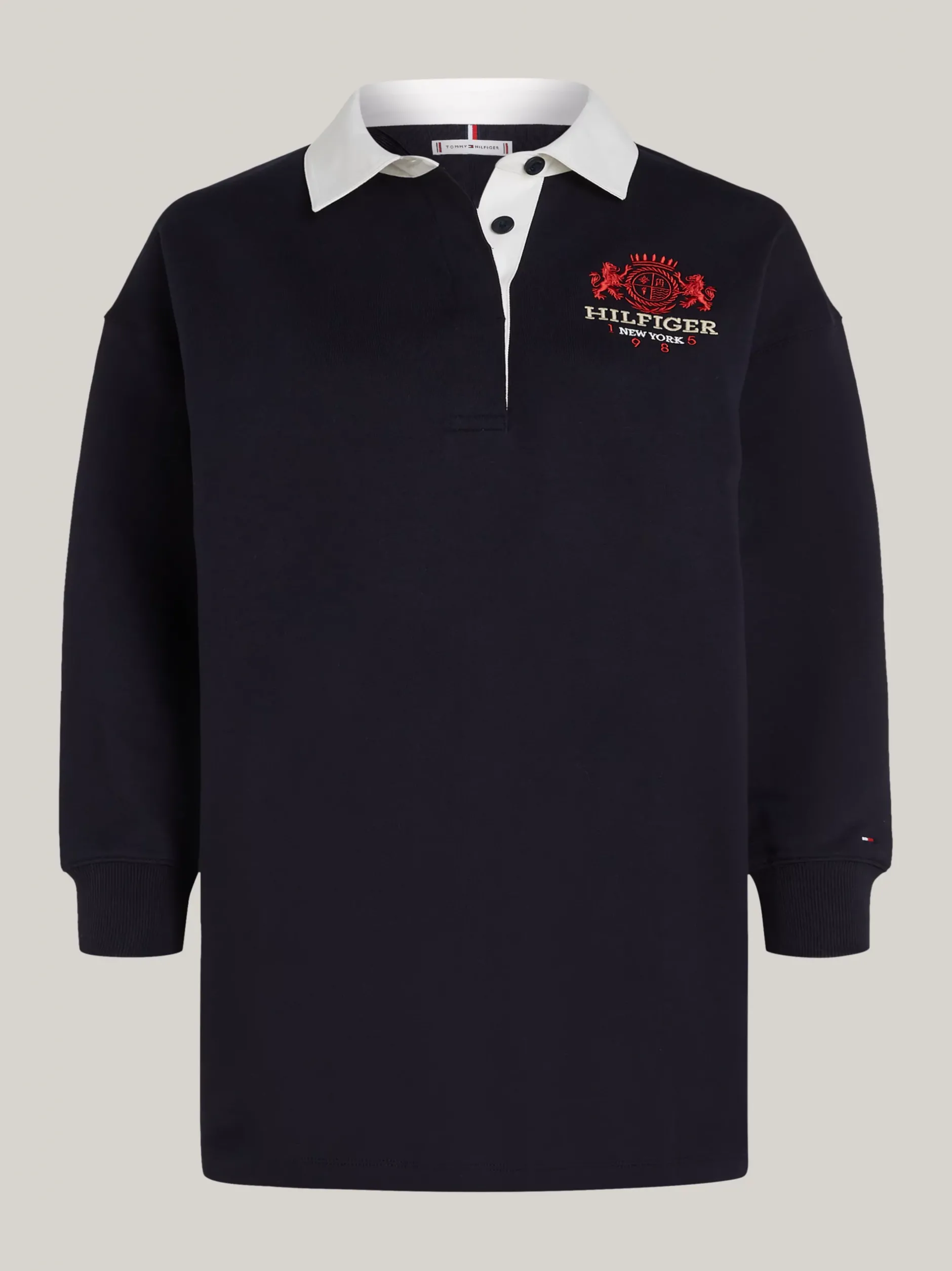 Sukienki*Tommy Hilfiger Sukienka Mini O Luźnym Kroju W Stylu Rugby DESERT SKY