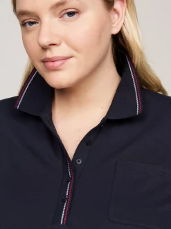 Sukienki*Tommy Hilfiger Sukienka Polo Curve Z Rozszerzanym Dołem DESERT SKY