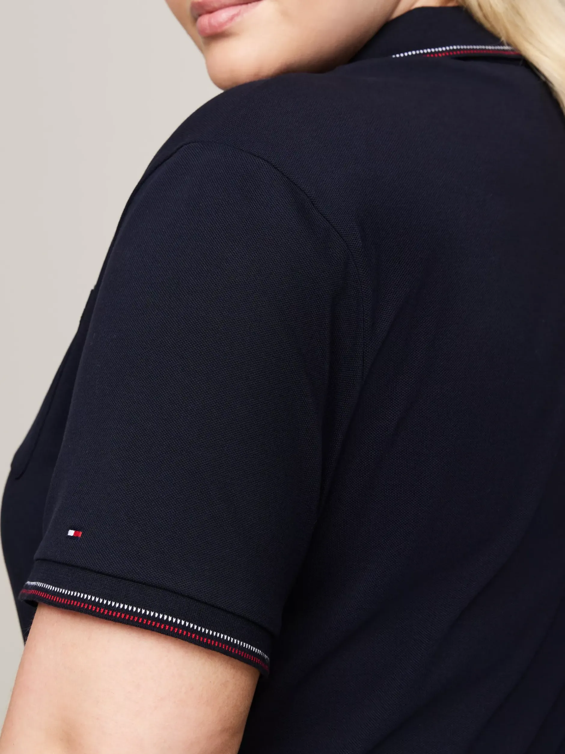 Sukienki*Tommy Hilfiger Sukienka Polo Curve Z Rozszerzanym Dołem DESERT SKY