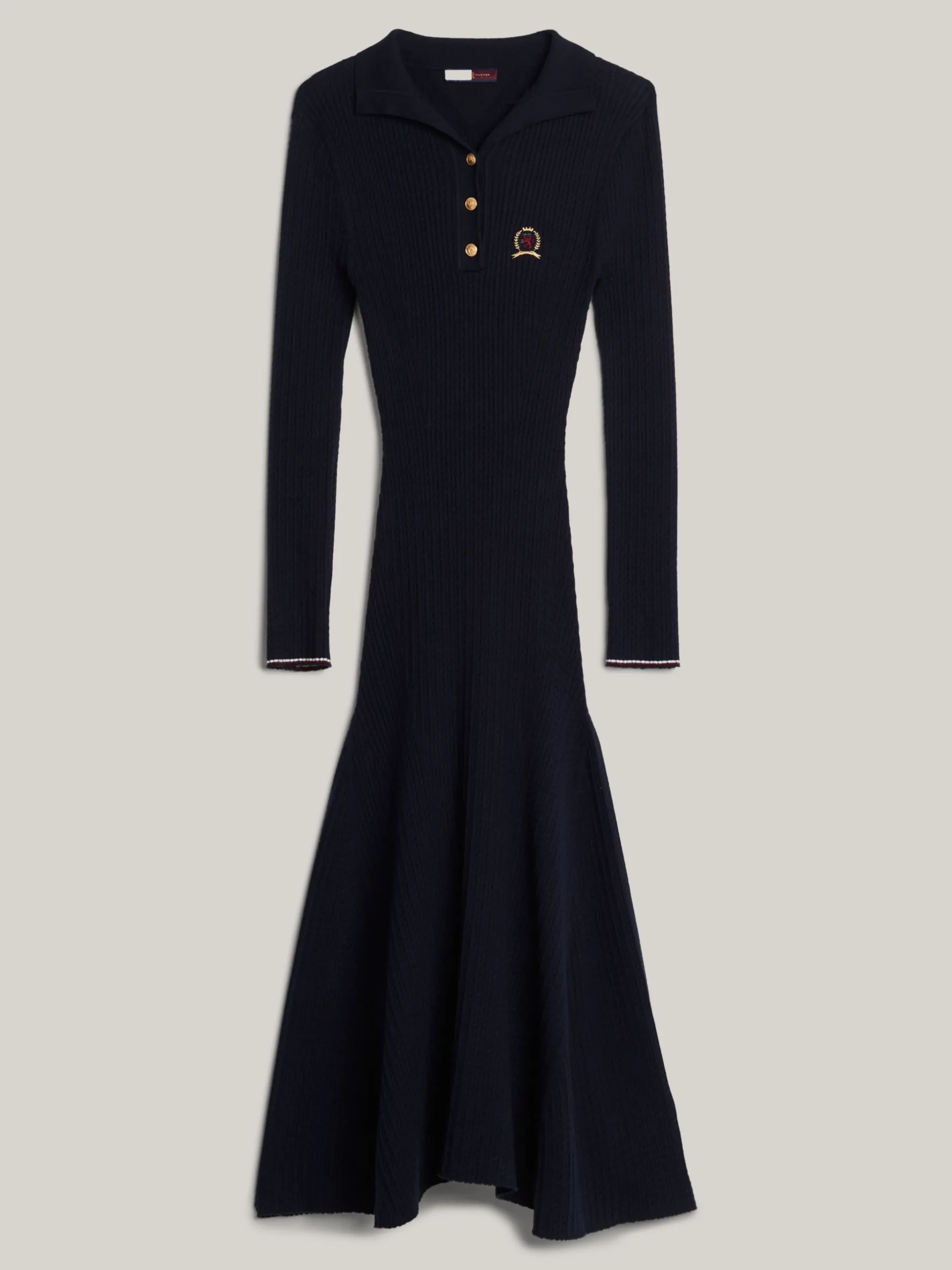 Sukienki*Tommy Hilfiger Sukienka Polo Midi Z Kaszmirem DESERT SKY