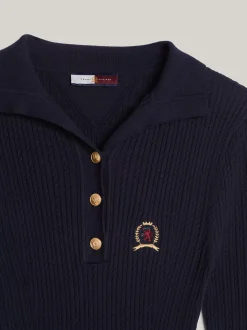 Sukienki*Tommy Hilfiger Sukienka Polo Midi Z Kaszmirem DESERT SKY