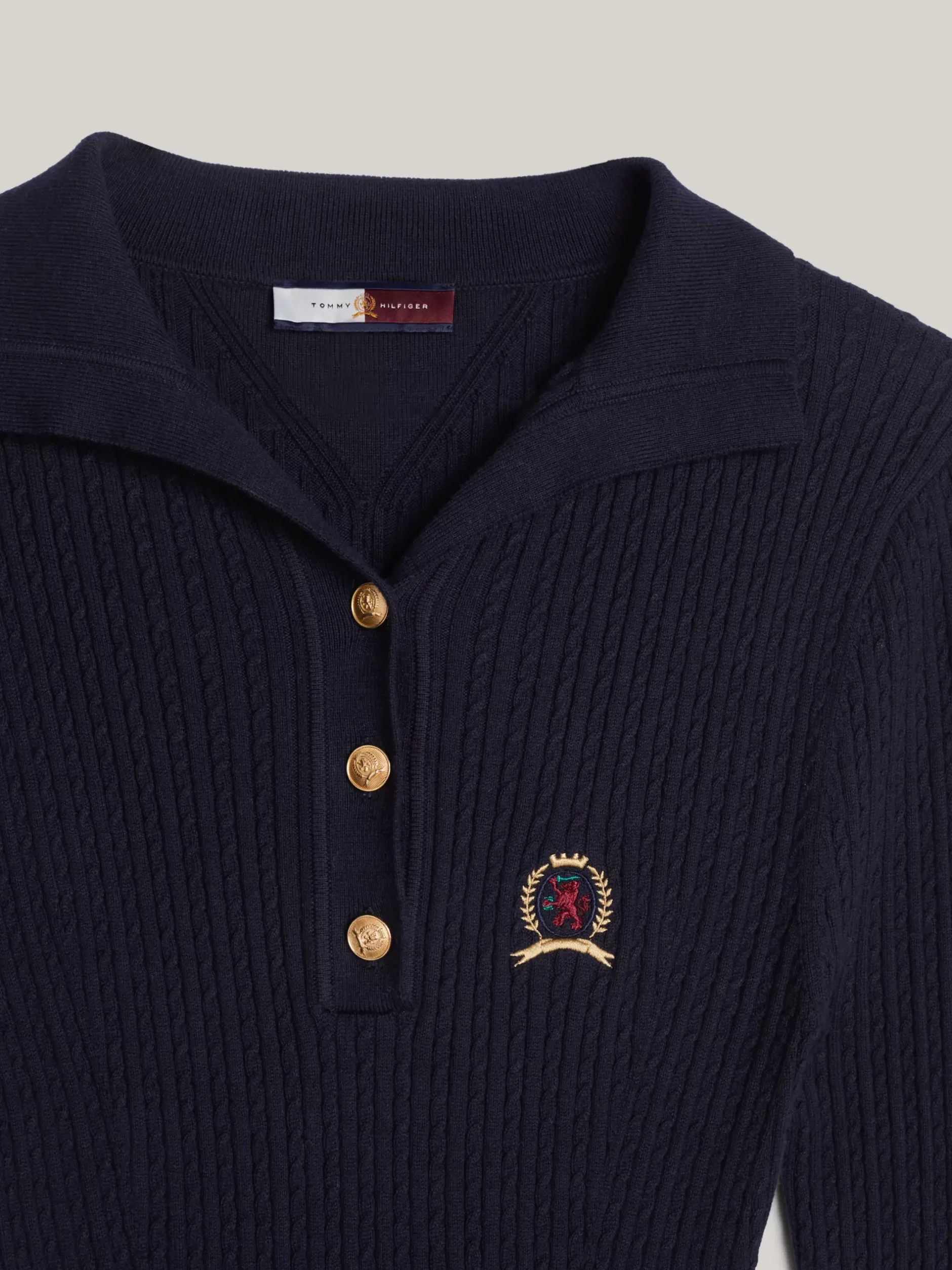 Sukienki*Tommy Hilfiger Sukienka Polo Midi Z Kaszmirem DESERT SKY
