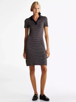 Sukienki*Tommy Hilfiger Sukienka Polo Mini Z Rozkloszowanym Dołem DESERT SKY/ GOLD LUREX STP