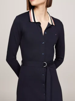 Sukienki*Tommy Hilfiger Sukienka Polo O Długości Maxi Z Paskiem DESERT SKY