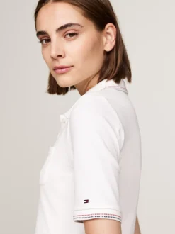Sukienki*Tommy Hilfiger Sukienka Polo O Wąskim Kroju ANCIENT WHITE