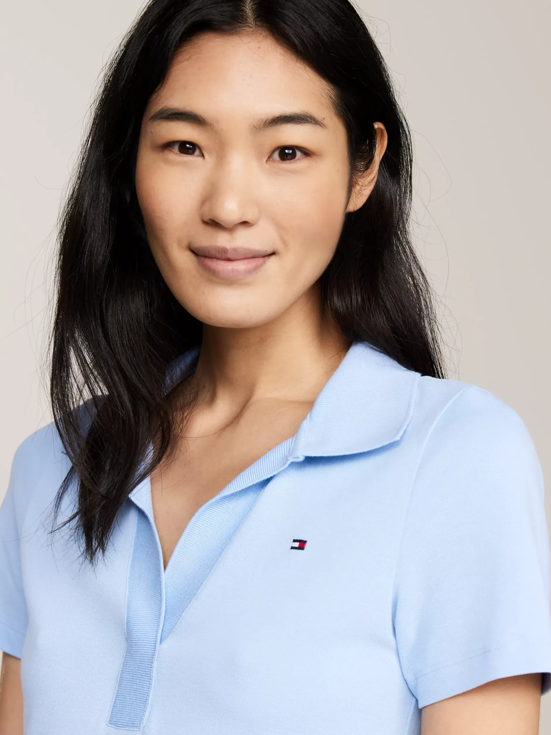 Sukienki*Tommy Hilfiger Sukienka Polo Z Dekoltem W Szpic VESSEL BLUE