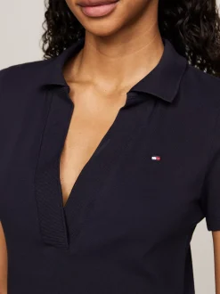 Sukienki*Tommy Hilfiger Sukienka Polo Z Dekoltem W Szpic DESERT SKY