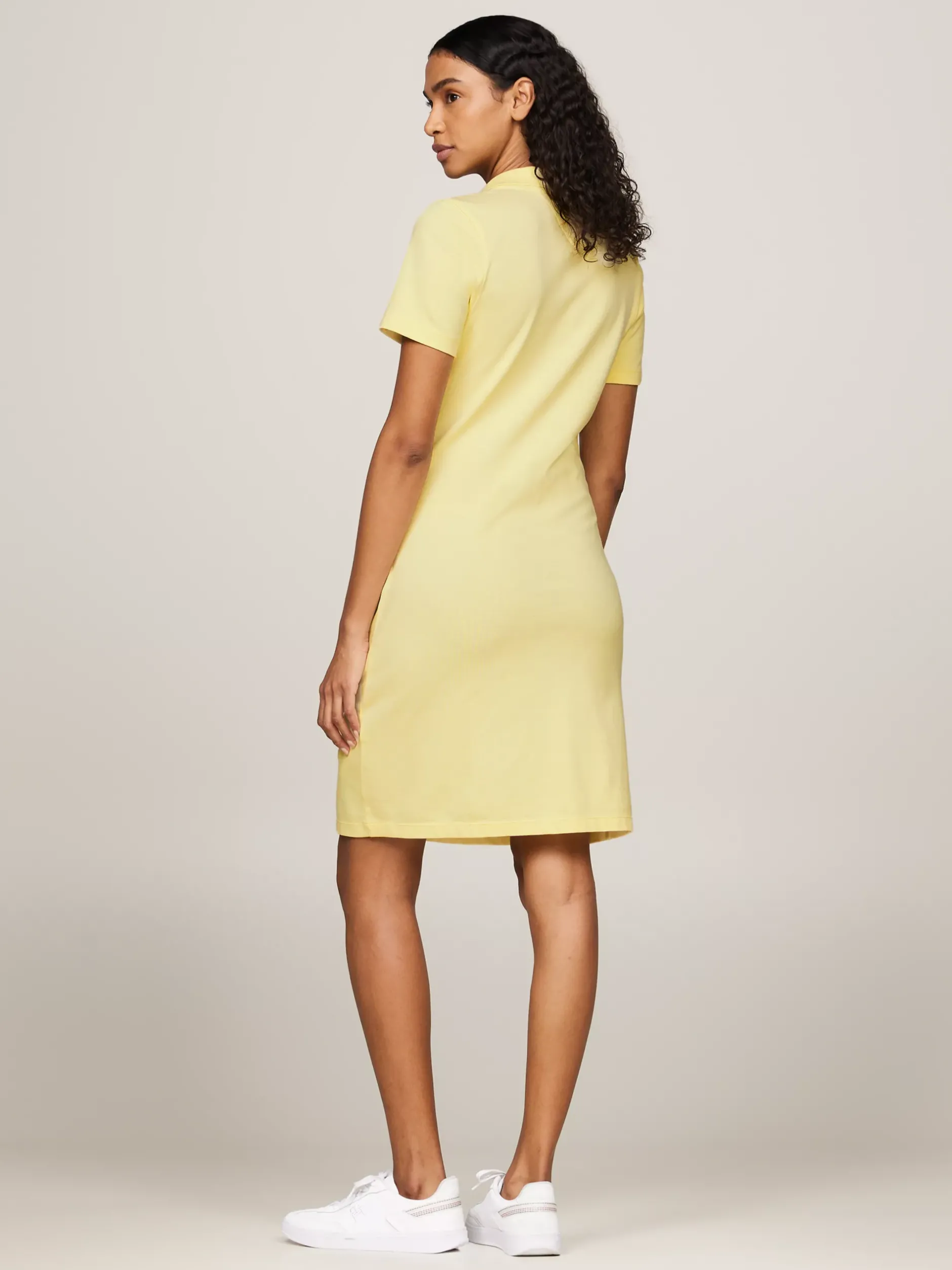 Sukienki*Tommy Hilfiger Sukienka Polo Z Dekoltem W Szpic LEMON ZEST