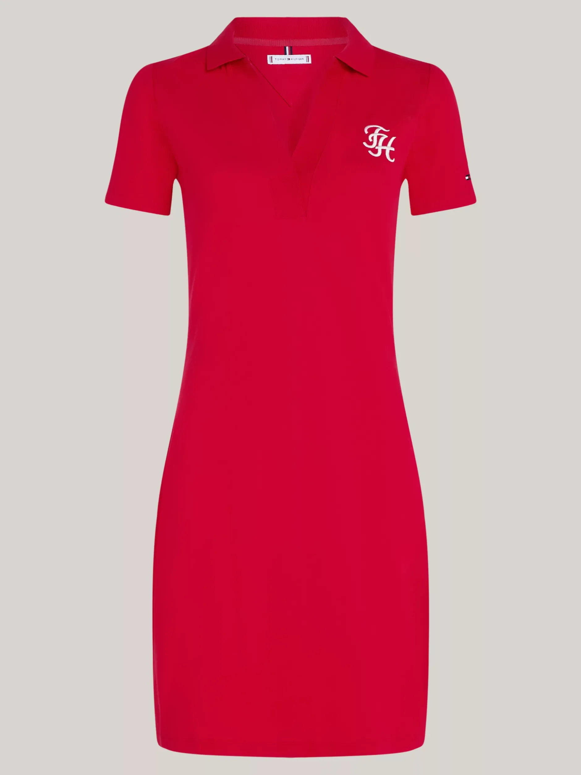 Sukienki*Tommy Hilfiger Sukienka Polo Z Kaligrafowanym Logo PRIMARY RED