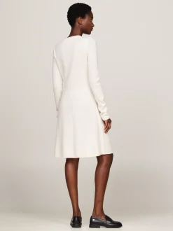 Sukienki*Tommy Hilfiger Sukienka Swetrowa Mini Z Czystej Wełny IVORY PETAL HEATHER