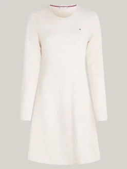 Sukienki*Tommy Hilfiger Sukienka Swetrowa Mini Z Czystej Wełny IVORY PETAL HEATHER