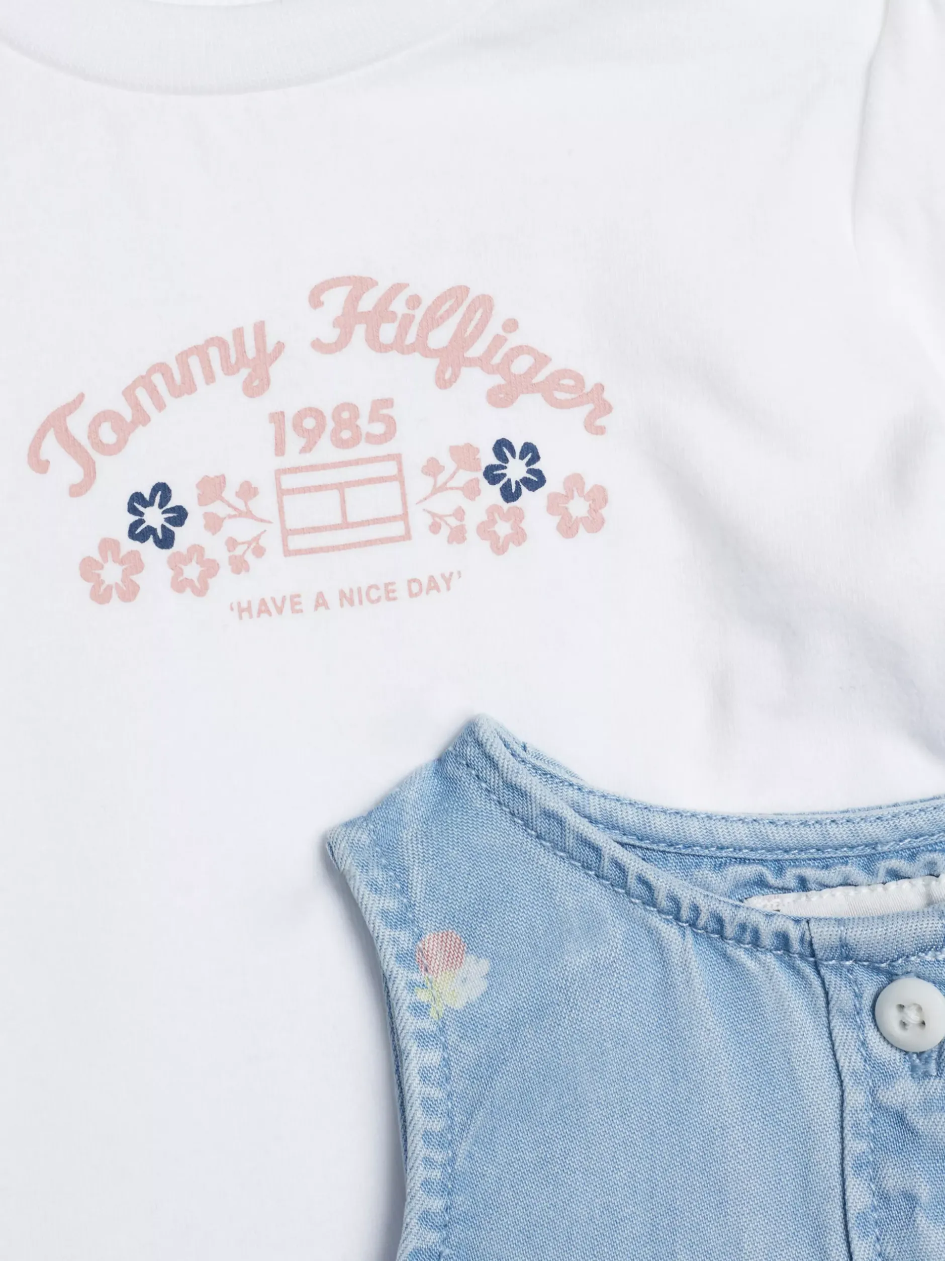 Dziewczynki|Chłopcy*Tommy Hilfiger Sukienka W Kwiaty W Zestawie Z Longsleeve’em DENIM LIGHT