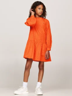 Sukienki*Tommy Hilfiger Sukienka Z Logo Hilfiger Monotype ORANGE THUNDER