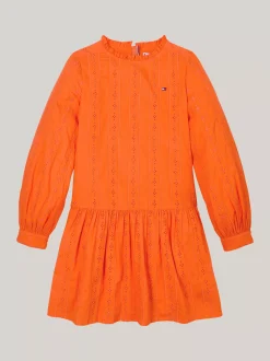 Sukienki*Tommy Hilfiger Sukienka Z Logo Hilfiger Monotype ORANGE THUNDER