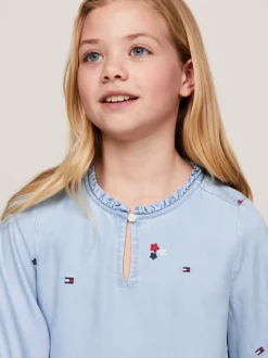 Sukienki*Tommy Hilfiger Sukienka Z Rozszerzanym Dołem DENIM MEDIUM