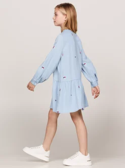 Sukienki*Tommy Hilfiger Sukienka Z Rozszerzanym Dołem DENIM MEDIUM