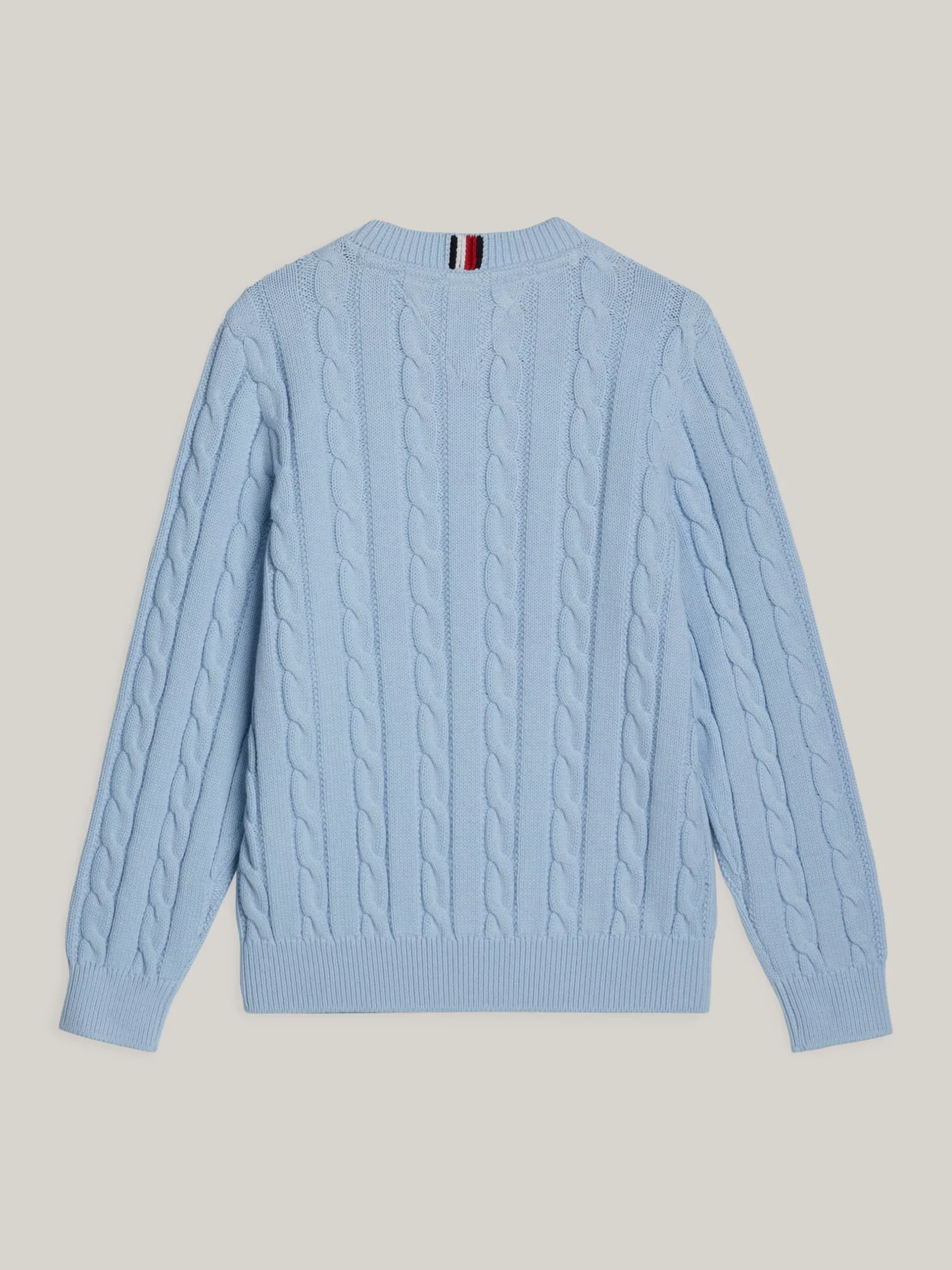 Dzianina*Tommy Hilfiger Sweter Adaptive O Splocie Warkoczowym BREEZY BLUE