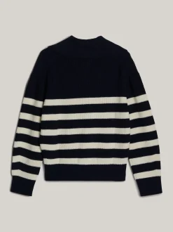 Swetry|Dzianina*Tommy Hilfiger Sweter Adaptive Z Zamkiem Do Połowy Długości DESERT SKY/IVORY PETAL STRIPE