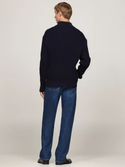 Sweter Z Zamkiem|Swetry*Tommy Hilfiger Sweter Global O Luźnym Kroju DESERT SKY
