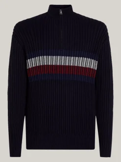 Sweter Z Zamkiem|Swetry*Tommy Hilfiger Sweter Global O Luźnym Kroju DESERT SKY