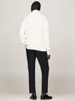 Sweter Z Zamkiem|Swetry*Tommy Hilfiger Sweter Global O Luźnym Kroju IVORY