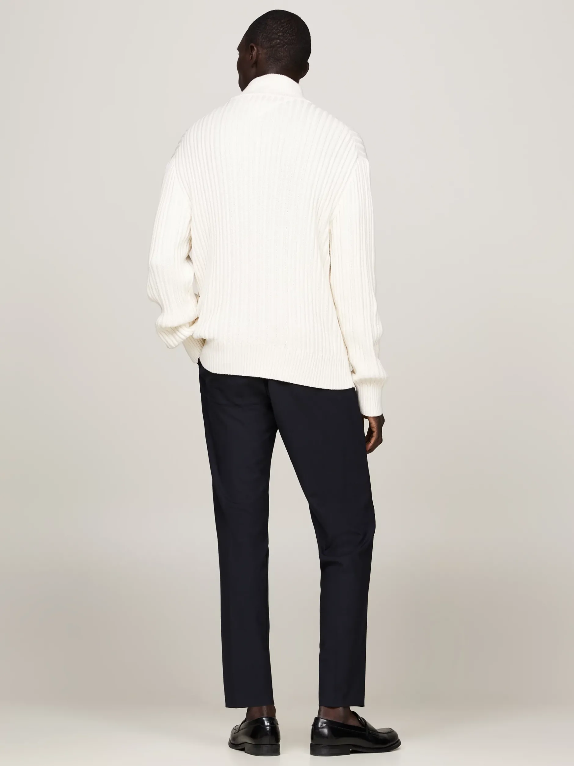 Sweter Z Zamkiem|Swetry*Tommy Hilfiger Sweter Global O Luźnym Kroju IVORY