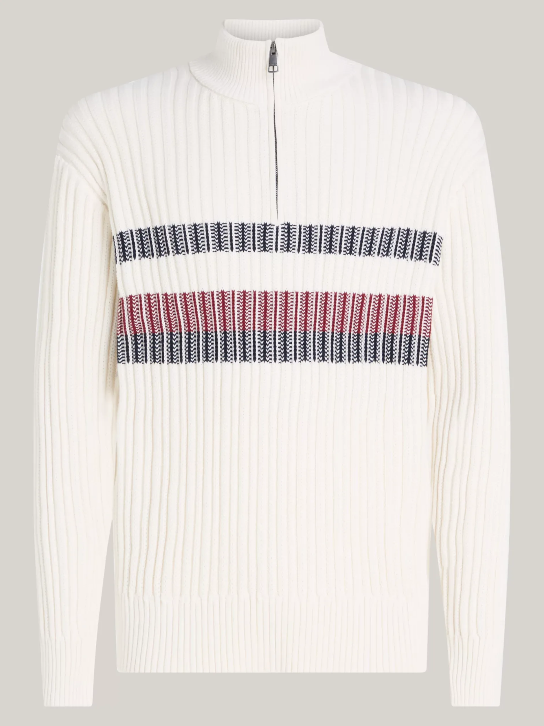 Sweter Z Zamkiem|Swetry*Tommy Hilfiger Sweter Global O Luźnym Kroju IVORY