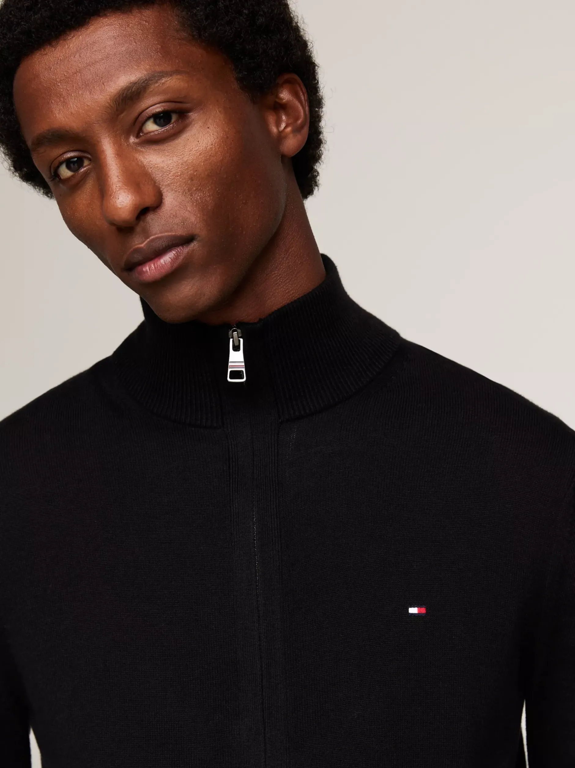 Kardigany|Swetry*Tommy Hilfiger Sweter Na Zamek Z Kaszmirem BLACK