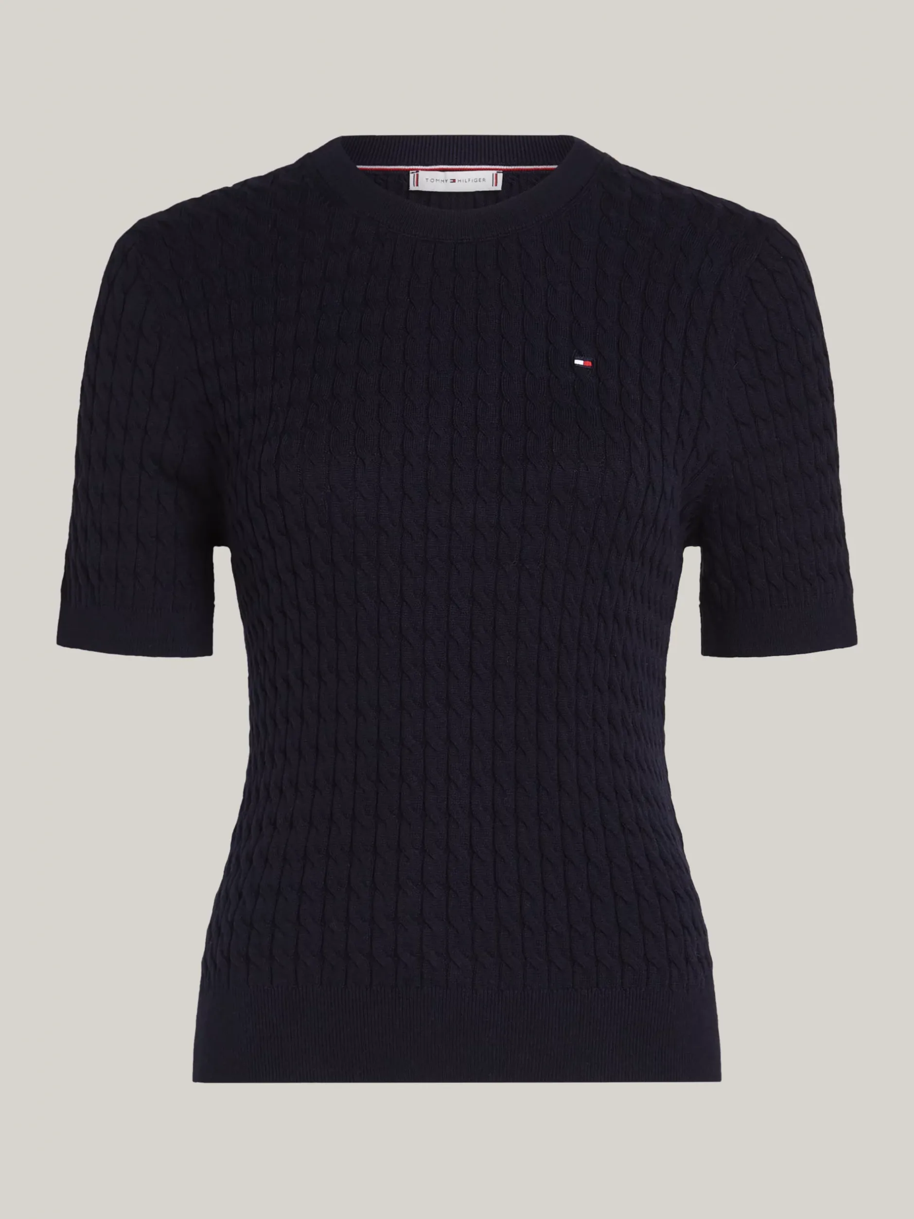 Swetry Z Okrągłym Dekoltem|Swetry*Tommy Hilfiger Sweter O Wąskim Kroju Z Krótkim Rękawem DESERT SKY
