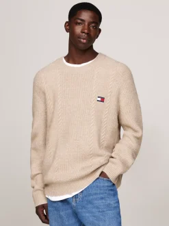 Swetry Z Okrągłym Dekoltem|Swetry*Tommy Hilfiger Sweter O Wąskim Kroju Z Okrągłym Dekoltem GENTLE GOLD