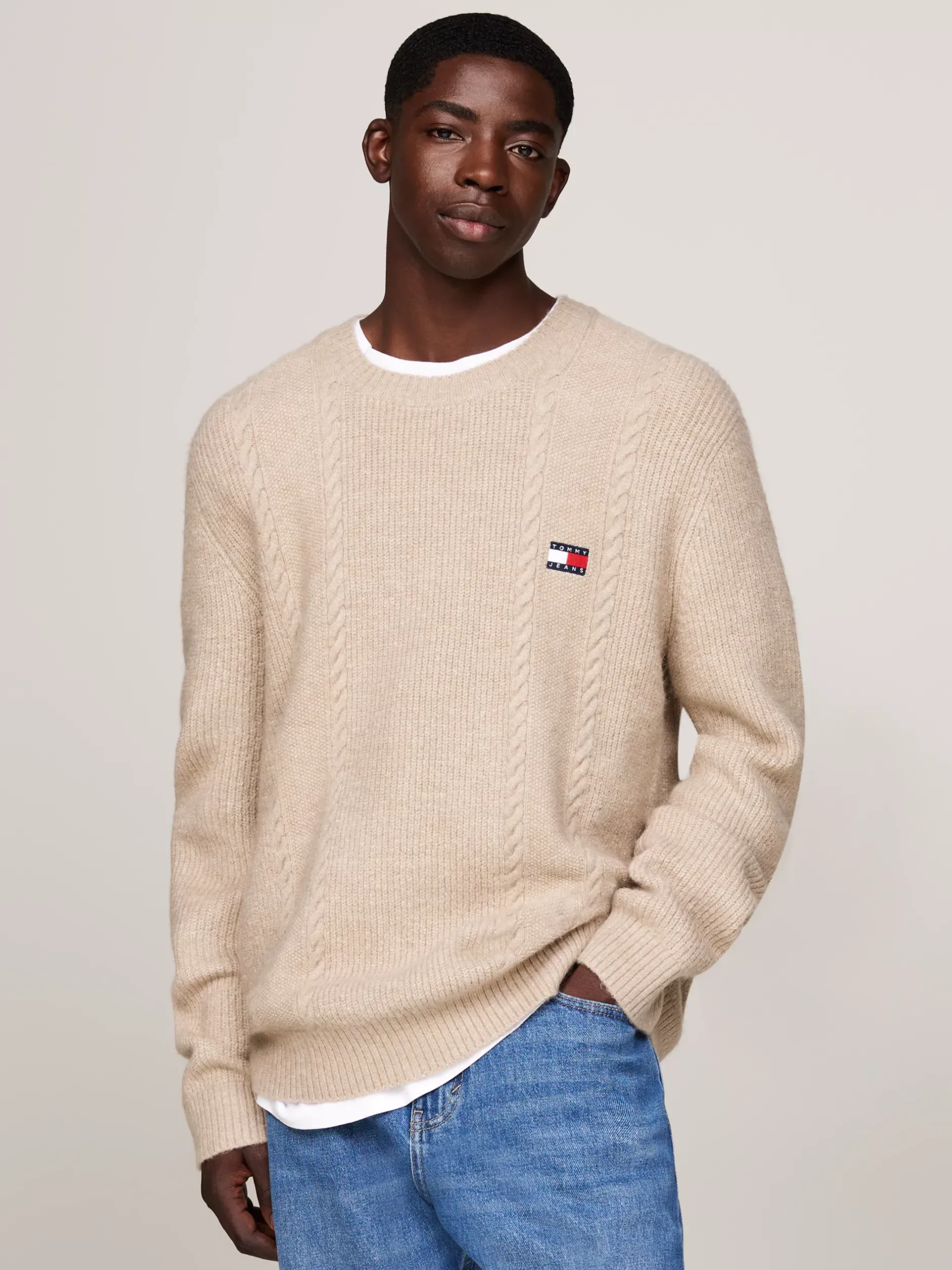 Swetry Z Okrągłym Dekoltem|Swetry*Tommy Hilfiger Sweter O Wąskim Kroju Z Okrągłym Dekoltem GENTLE GOLD