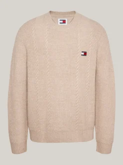 Swetry Z Okrągłym Dekoltem|Swetry*Tommy Hilfiger Sweter O Wąskim Kroju Z Okrągłym Dekoltem GENTLE GOLD