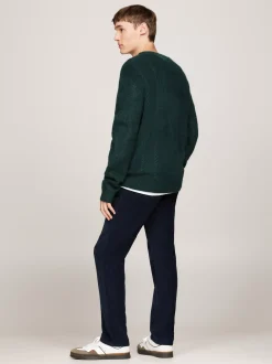Swetry Z Okrągłym Dekoltem|Swetry*Tommy Hilfiger Sweter O Wąskim Kroju Z Okrągłym Dekoltem DEEP SEAWATER