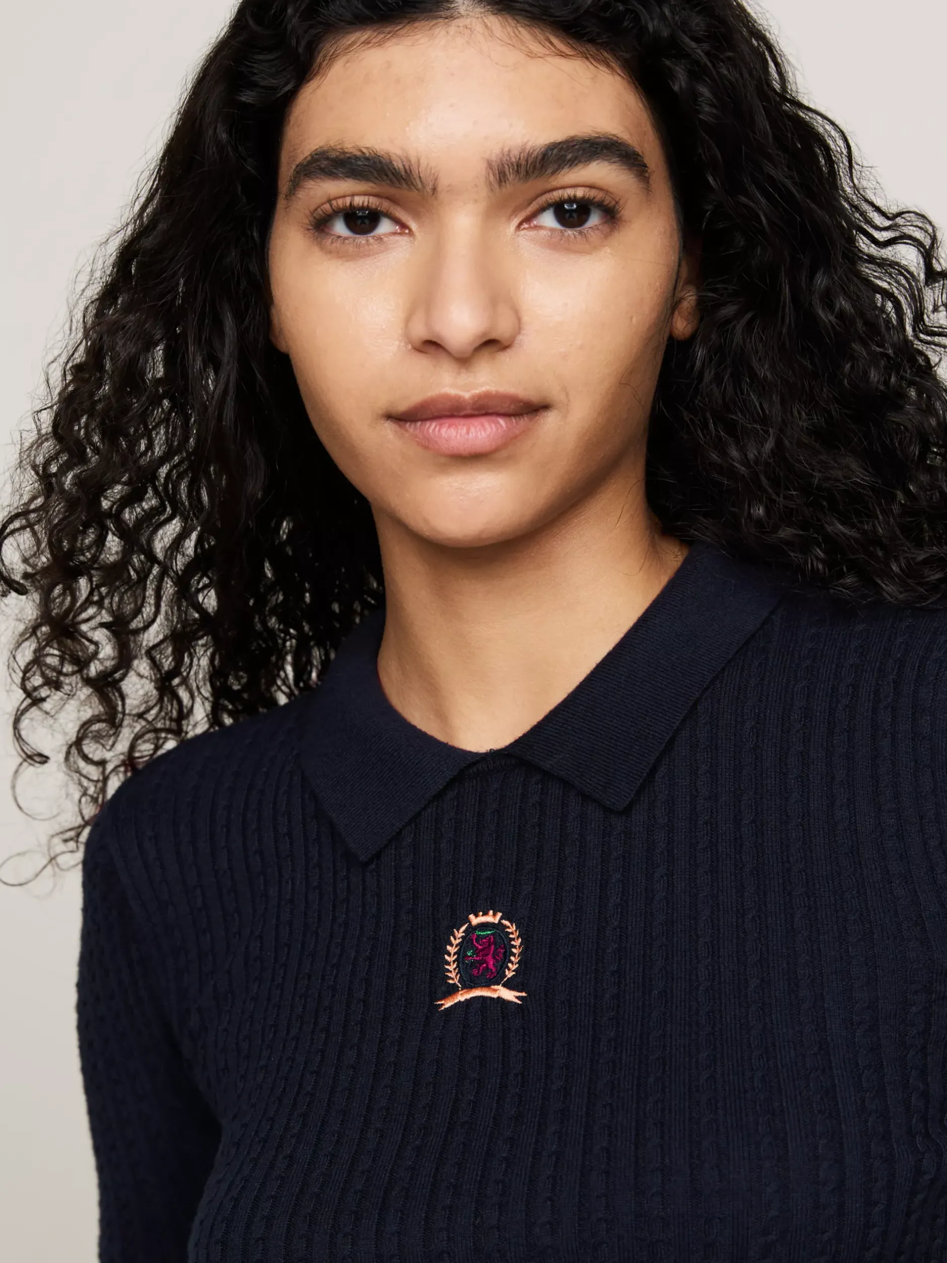 Swetry|Dzianina*Tommy Hilfiger Sweter Polo O Wąskim Kroju Z Kaszmirem DESERT SKY