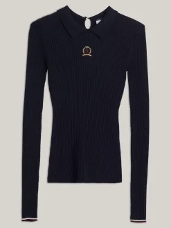 Swetry|Dzianina*Tommy Hilfiger Sweter Polo O Wąskim Kroju Z Kaszmirem DESERT SKY