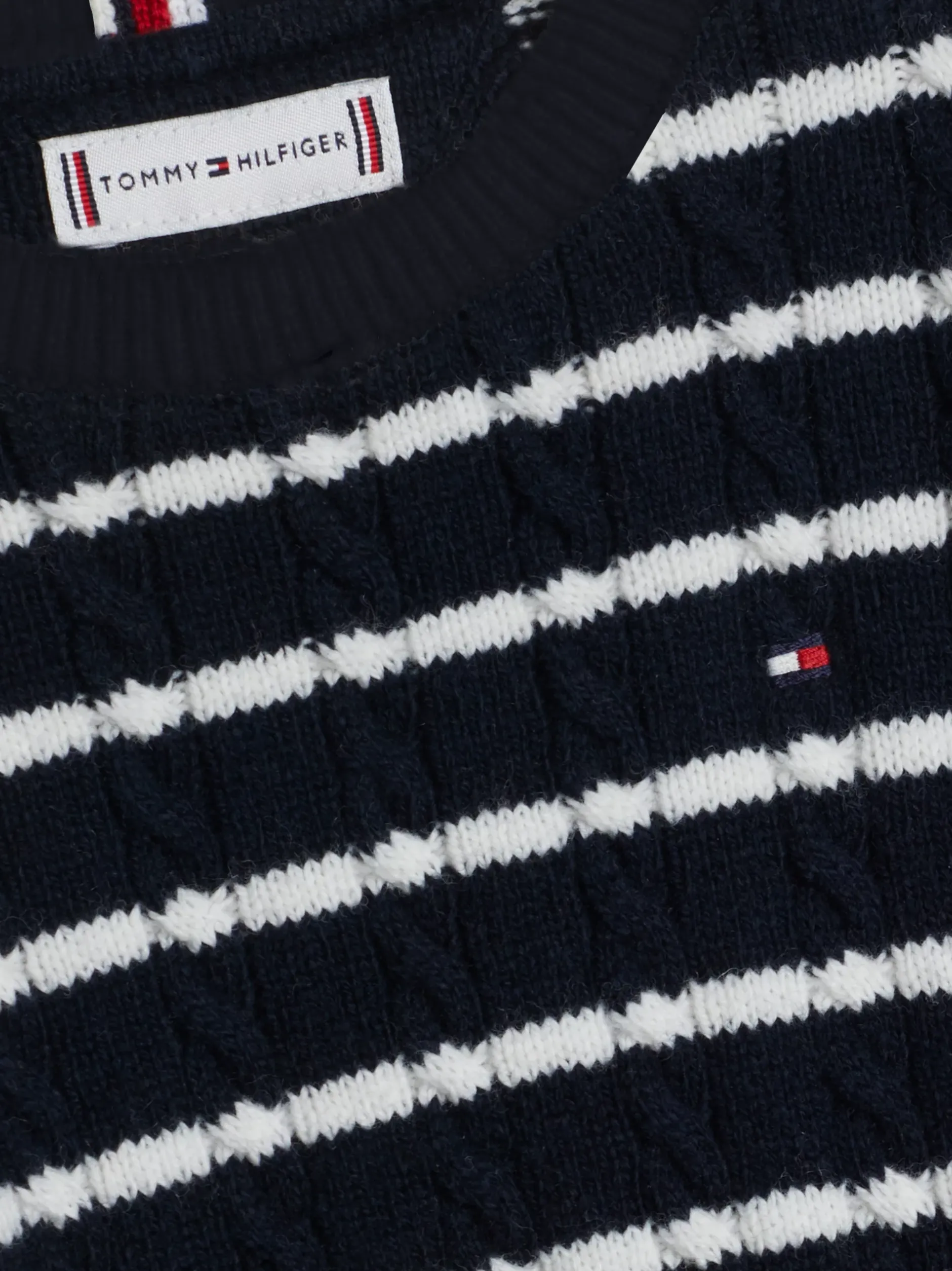 Dziewczynki|Chłopcy*Tommy Hilfiger Sweter W Paski Ze Splotem Warkoczowym NAUTICAL STRIPE