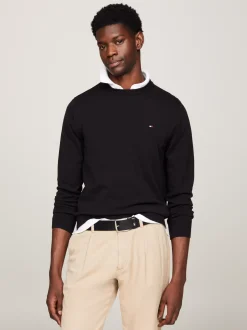 Swetry Z Okrągłym Dekoltem|Swetry*Tommy Hilfiger Sweter Z Bawełny 1985 Collection BLACK