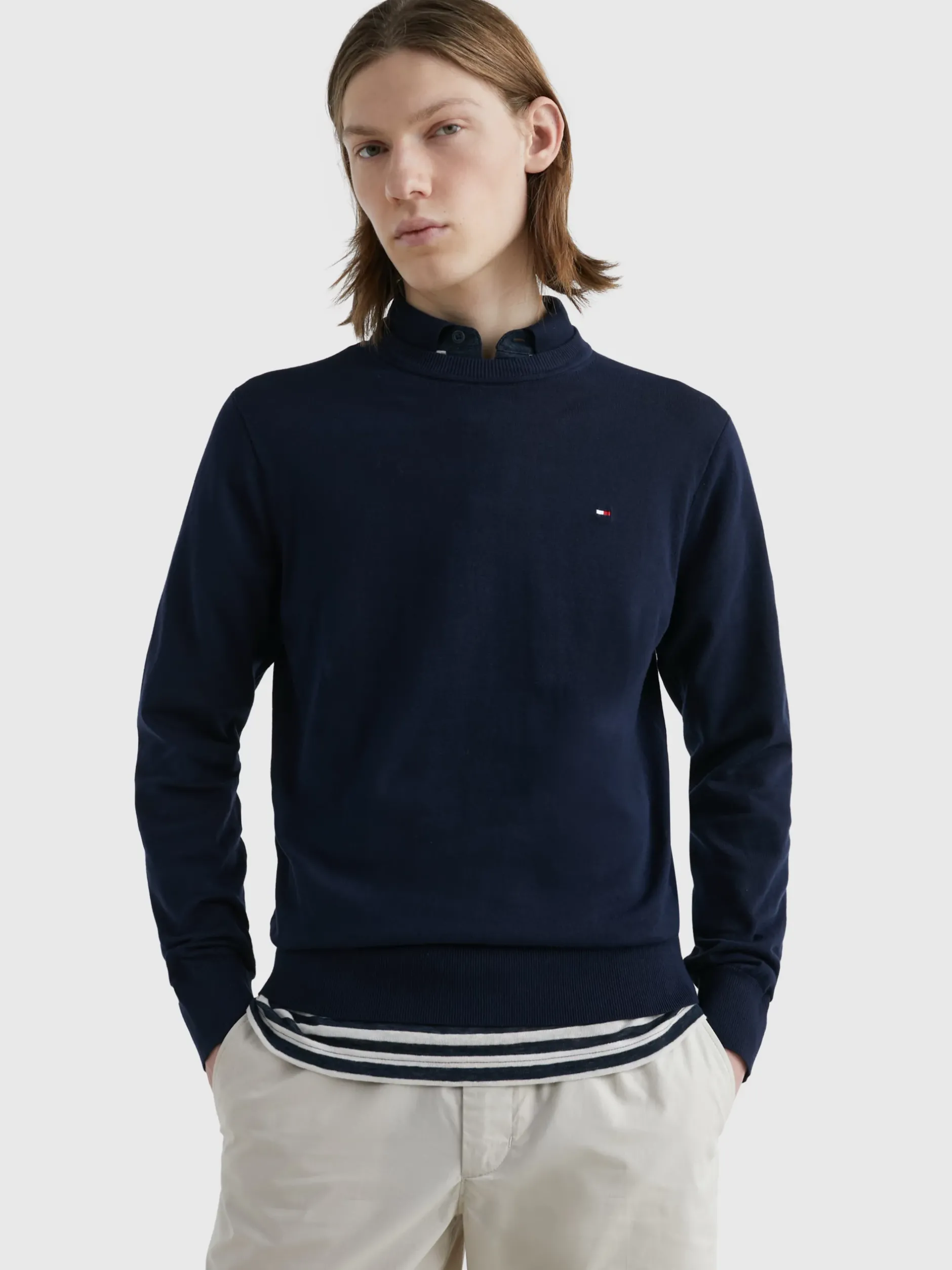 Swetry Z Okrągłym Dekoltem|Swetry*Tommy Hilfiger Sweter Z Bawełny 1985 Collection DESERT SKY