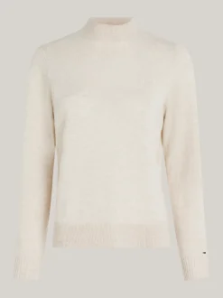 Swetry|Dzianina*Tommy Hilfiger Sweter Z Czystego Kaszmiru Z Półgolfem CLASSIC BEIGE HEATHER