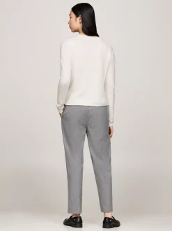 Swetry Z Okrągłym Dekoltem|Swetry*Tommy Hilfiger Sweter Z Czystej Wełny IVORY PETAL