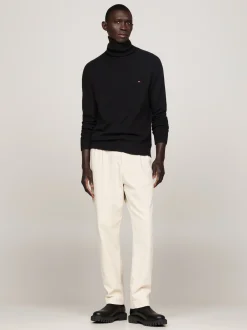 Swetry Z Golfem|Swetry*Tommy Hilfiger Sweter Z Czystej Wełny Z Golfem BLACK