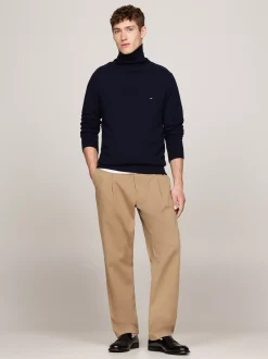 Swetry Z Golfem|Swetry*Tommy Hilfiger Sweter Z Czystej Wełny Z Golfem DESERT SKY