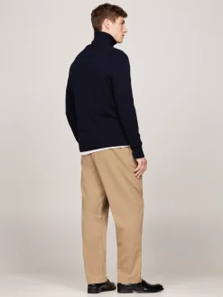 Swetry Z Golfem|Swetry*Tommy Hilfiger Sweter Z Czystej Wełny Z Golfem DESERT SKY