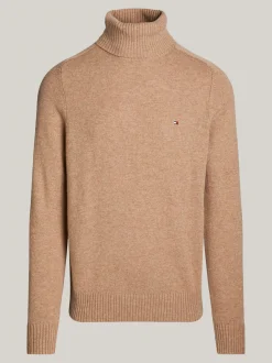 Swetry Z Golfem|Swetry*Tommy Hilfiger Sweter Z Czystej Wełny Z Golfem SAFARI CANVAS HEATHER